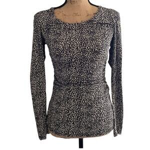 Ann Taylor | Leopard Ruched Tunic Top Medium